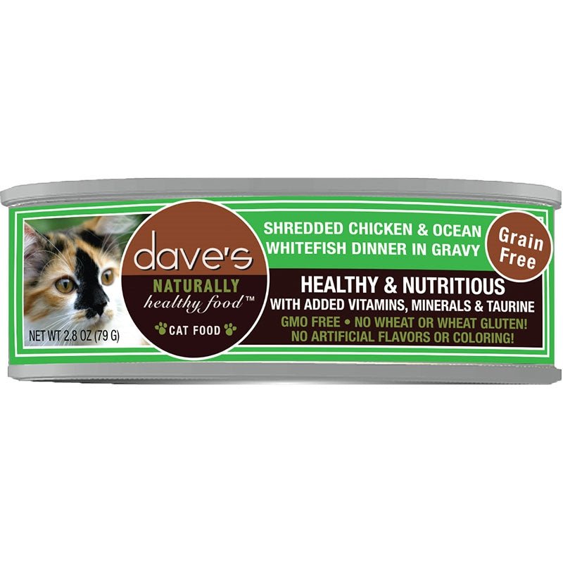 Dave's Cat Grain Free Shredded Chicken N Whitefish 2.8oz. (Case of 24) - Pets Perfect