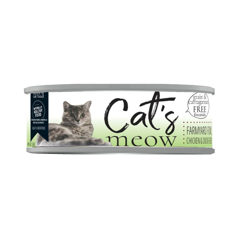 Dave's Pet Wet Cat Food Cat Grain-Free Naturally Healthy Farmyard Fowl, 5.5 oz 24 ct