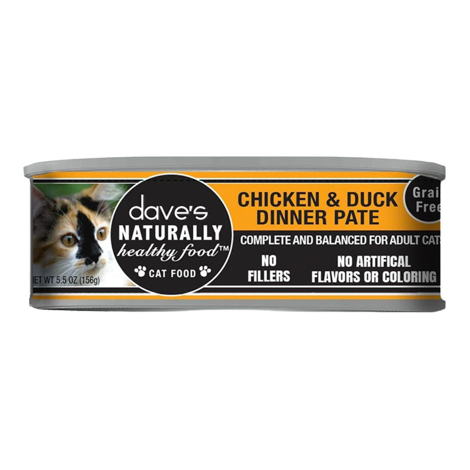 Dave's Naturally Healthy Cat Food, Chicken and Duck Pate, 5.5 oz