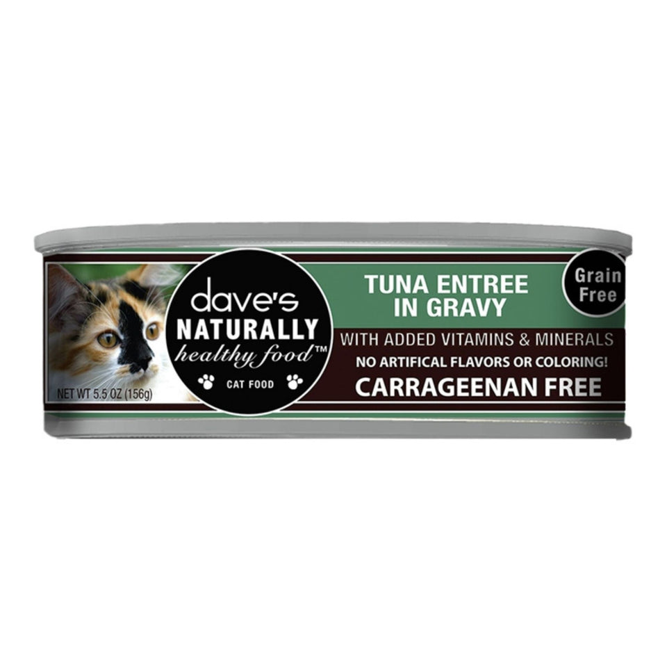 Dave's Pet Food Cat Naturally Healthy Tuna Entree In Gravy 5.5oz. (Case of 12)