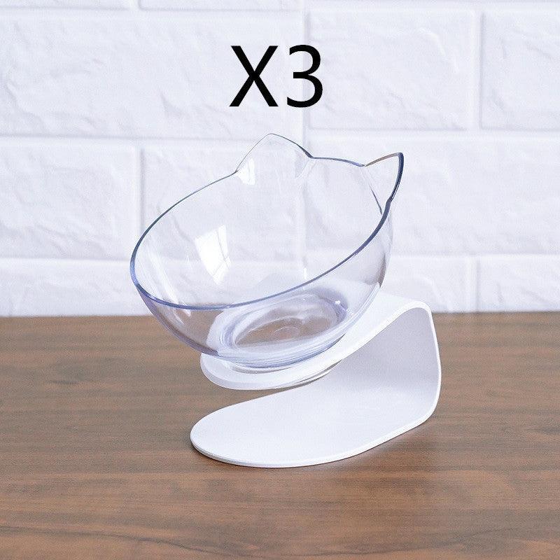 Elevated Non - Slip Double Cat Bowl With 15° Tilted Design - Pets Perfect