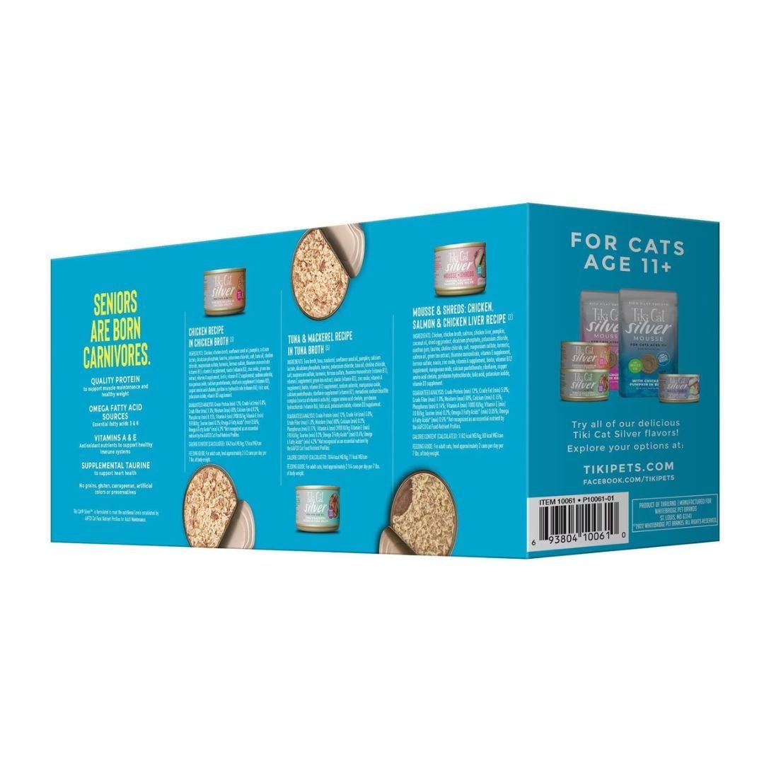 Tiki Pet Cat Silver Chicken 2.4Oz Variety Pack - Pets Perfect