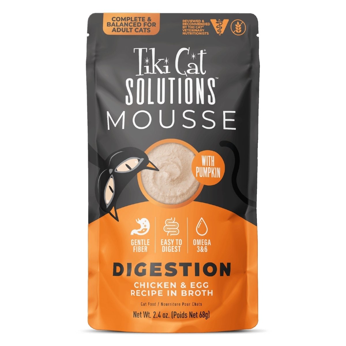 Tiki Pet Cat Solutions Mousse Digestion 2.4oz. (Case of 12) - Pets Perfect