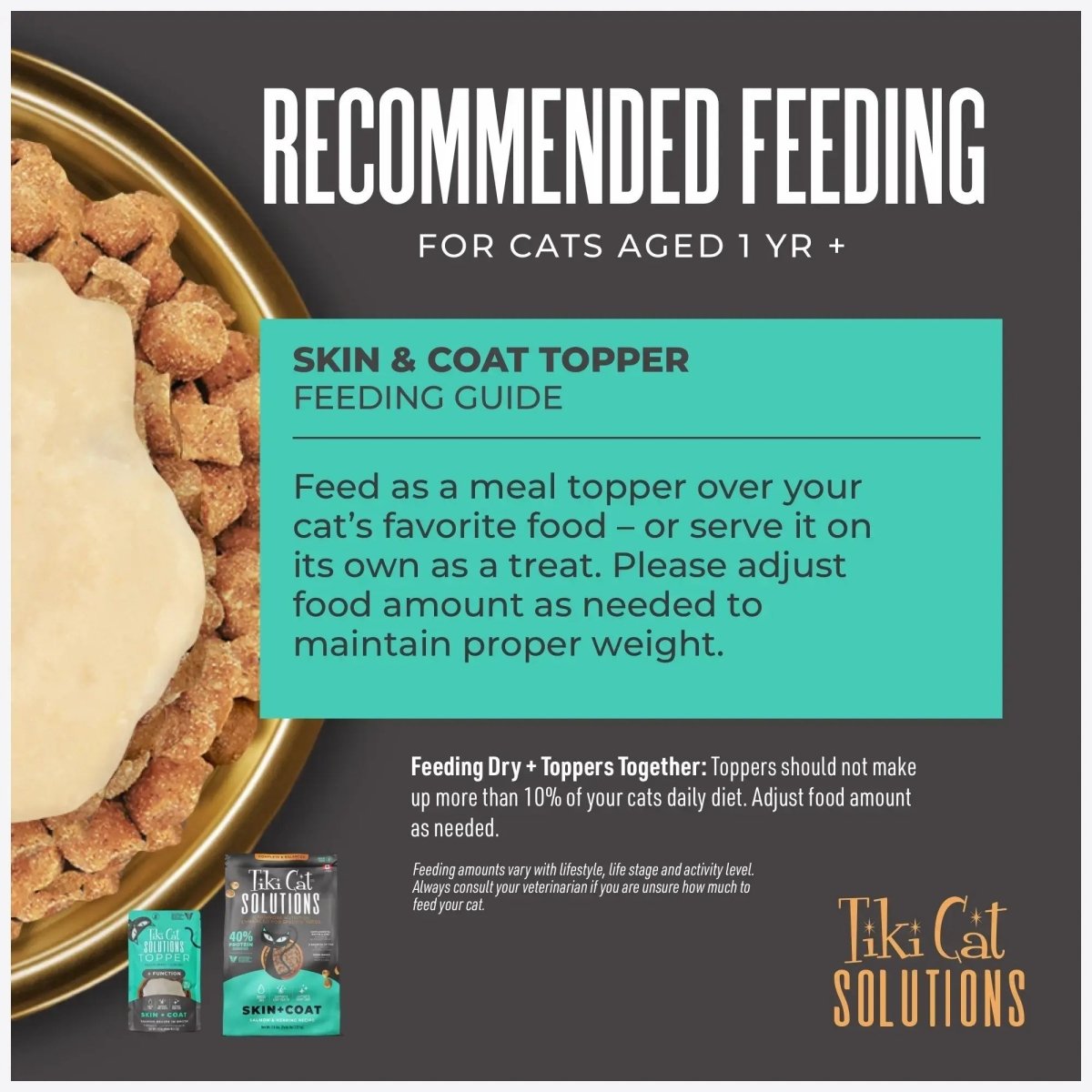 Tiki Pet Cat Solutions Topper Skin & Coat 1.5oz. (Case of 12) - Pets Perfect