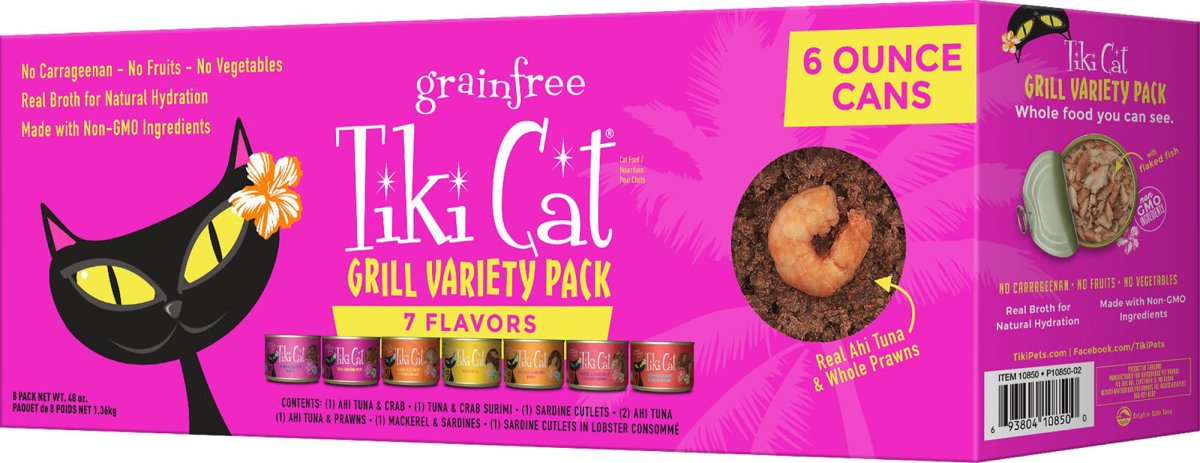 Tiki Pets Cat Grilled 6oz. Variety Pack (Case of 8) - Pets Perfect