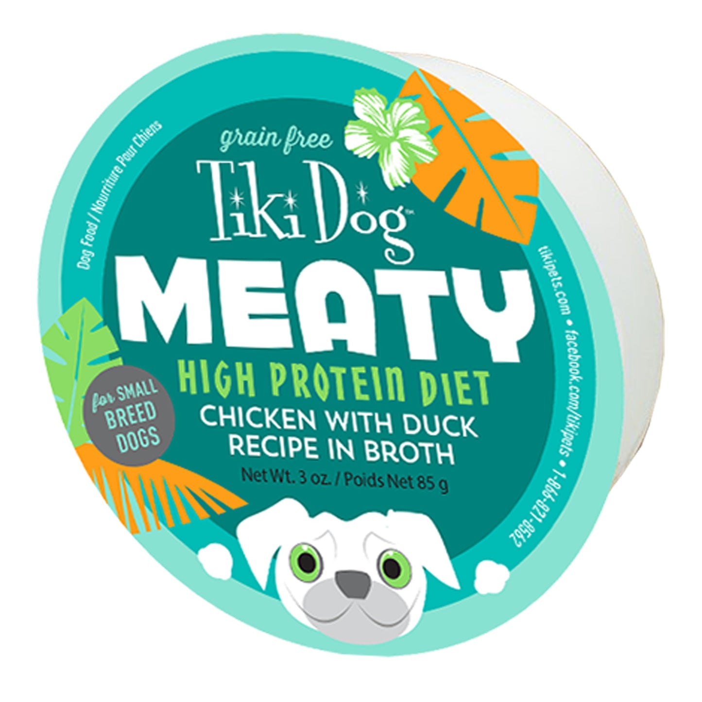 Tiki Pets Dog Mighty Chicken Duck 3 oz. 4 ct