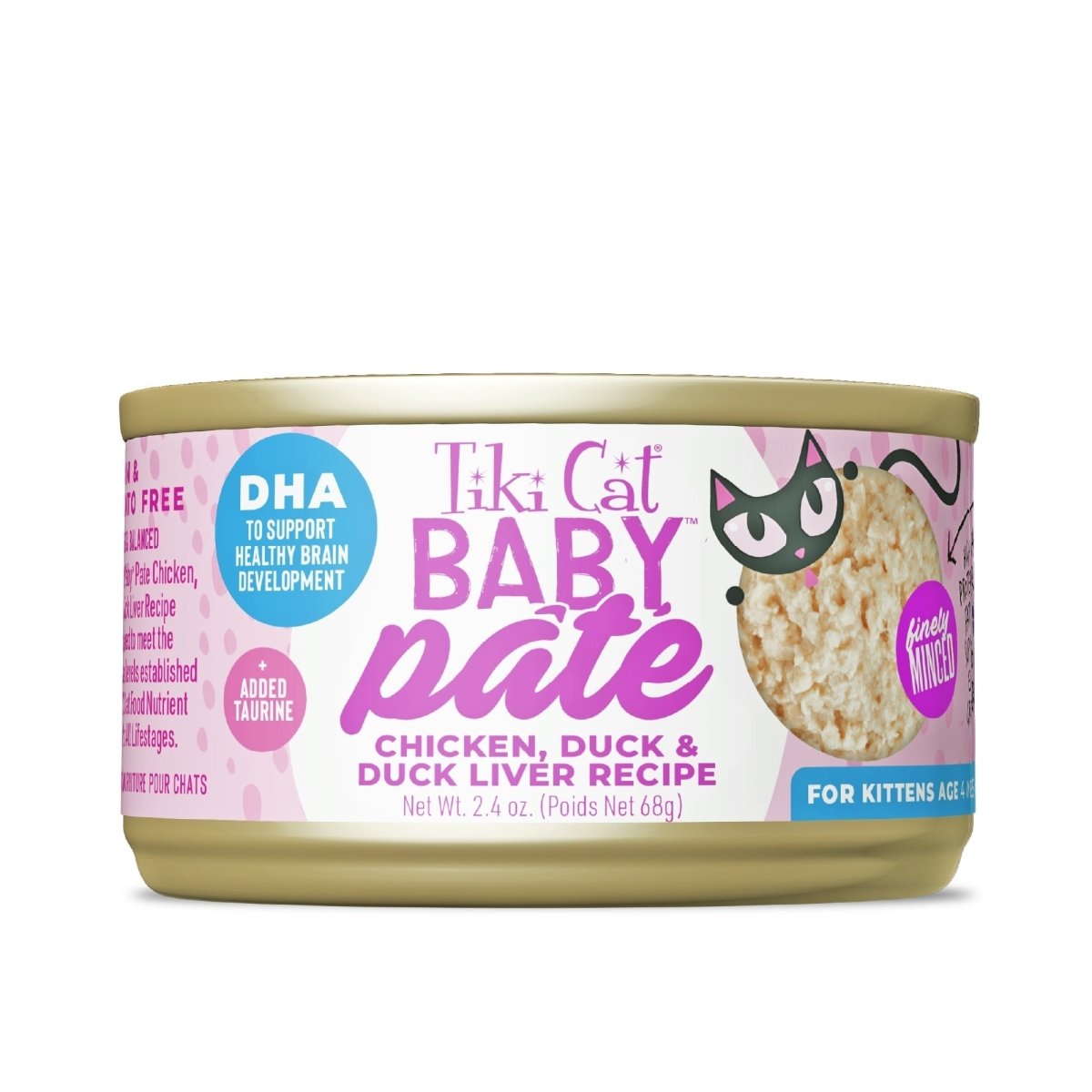 Tiki Pet Cat Pate Kitten Chicken Duck 2.4Oz (12 per unit) - Pets Perfect