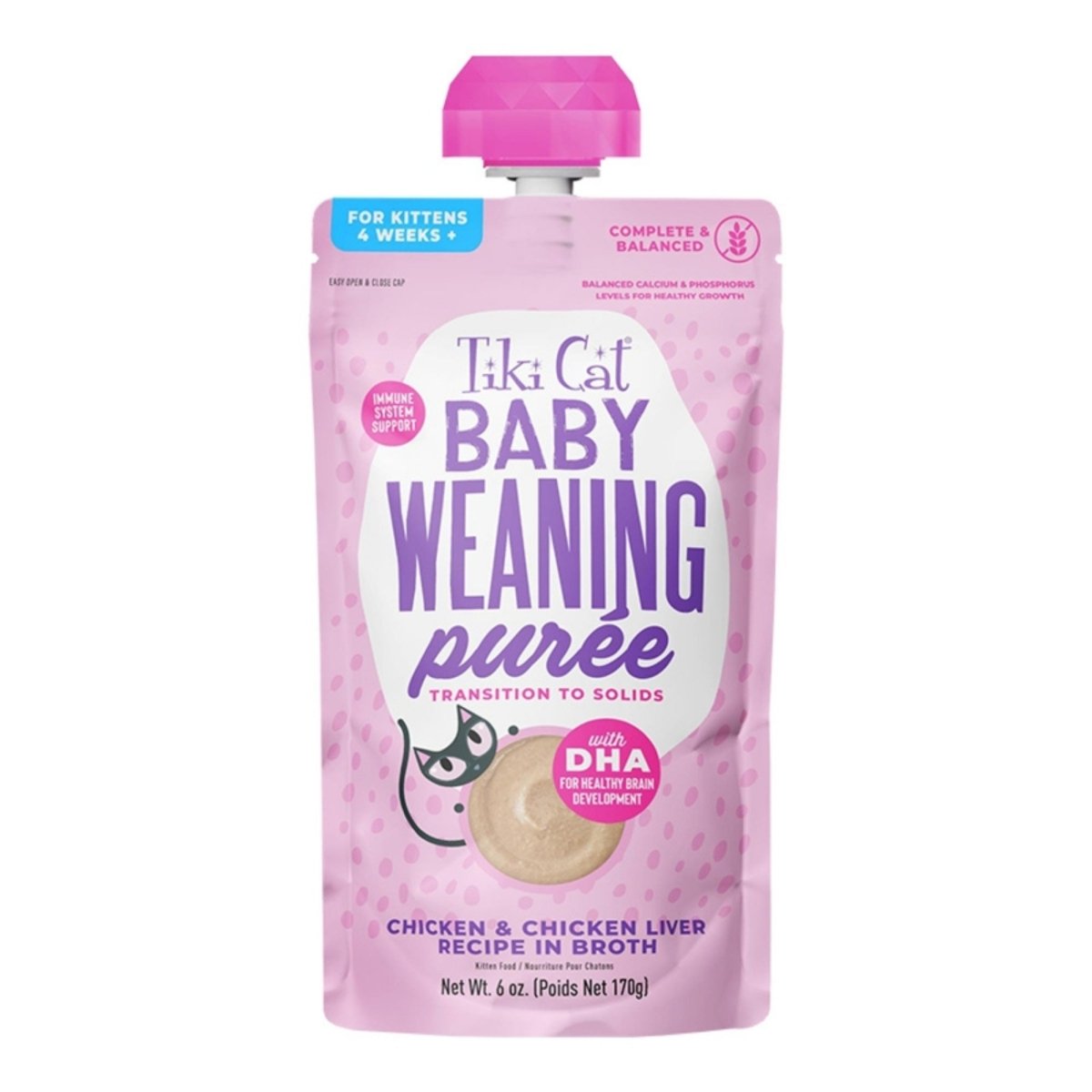 Tiki Pet Cat Puree Kitten Weaning Chicken 6oz. (Case of 6) - Pets Perfect