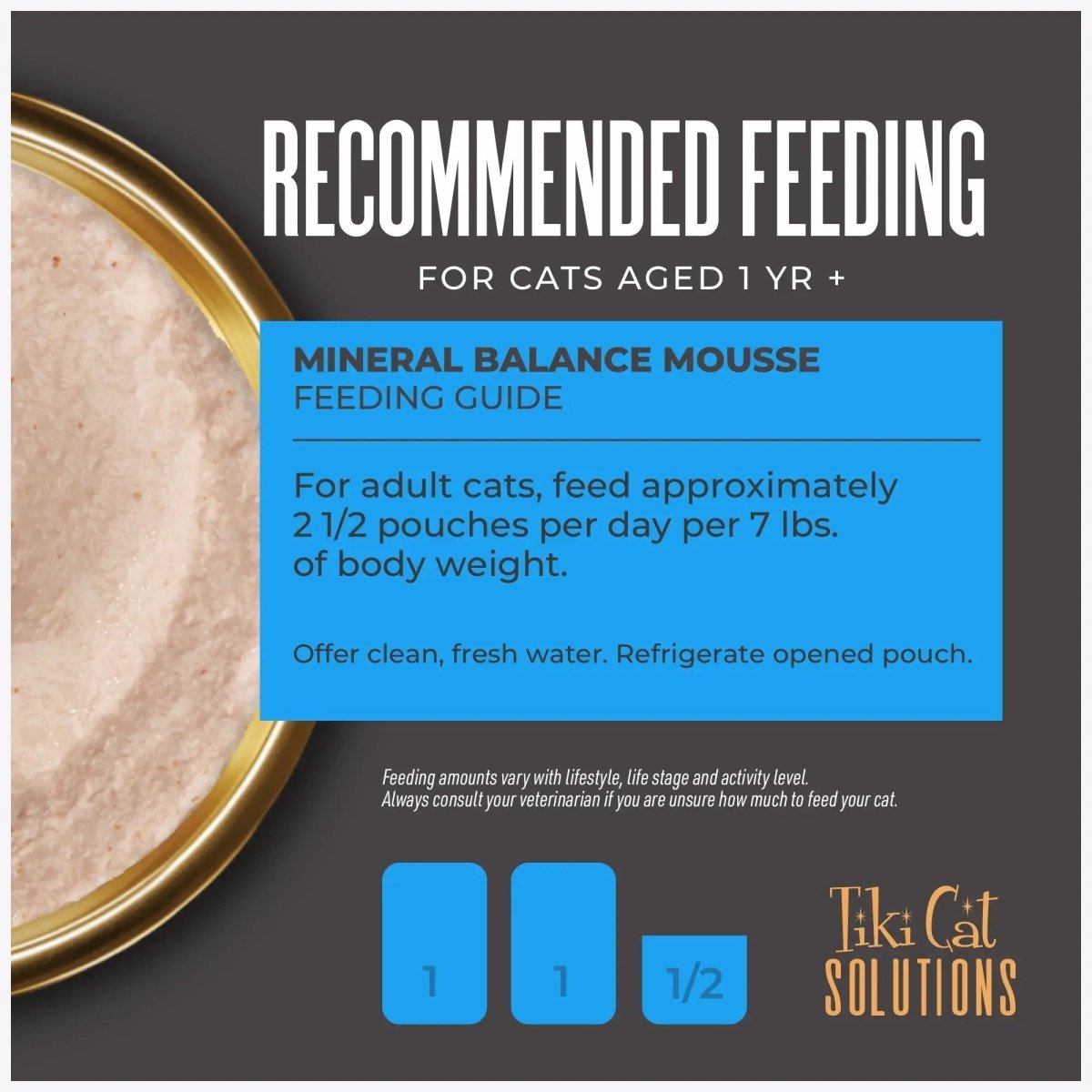 Tiki Pet Cat Solutions Mousse Mineral Balance 2.4oz. (Case of 12) - Pets Perfect