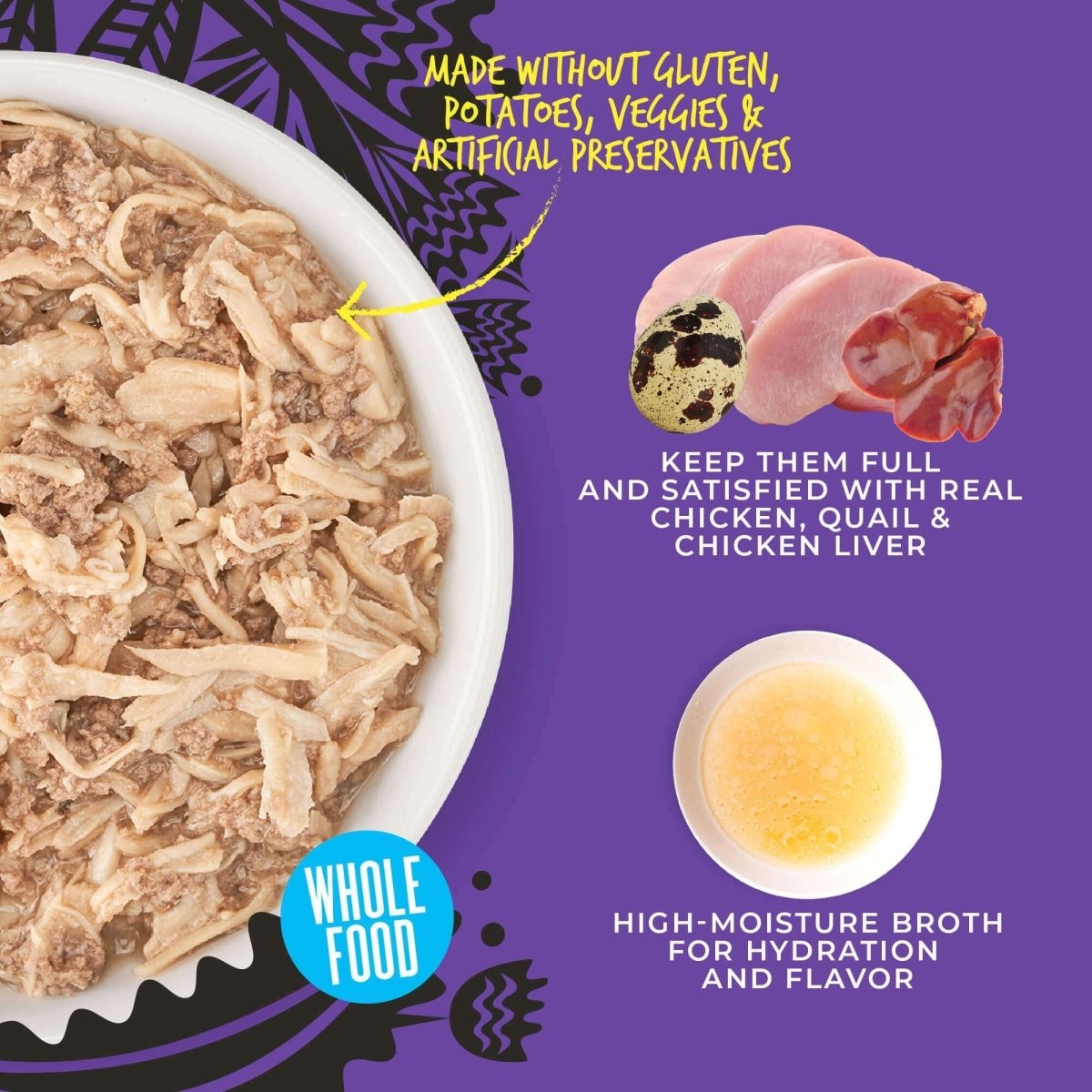 Tiki Pet Cat After Dark Shreds Chicken & Quail 3oz. (Case of 12) - Pets Perfect