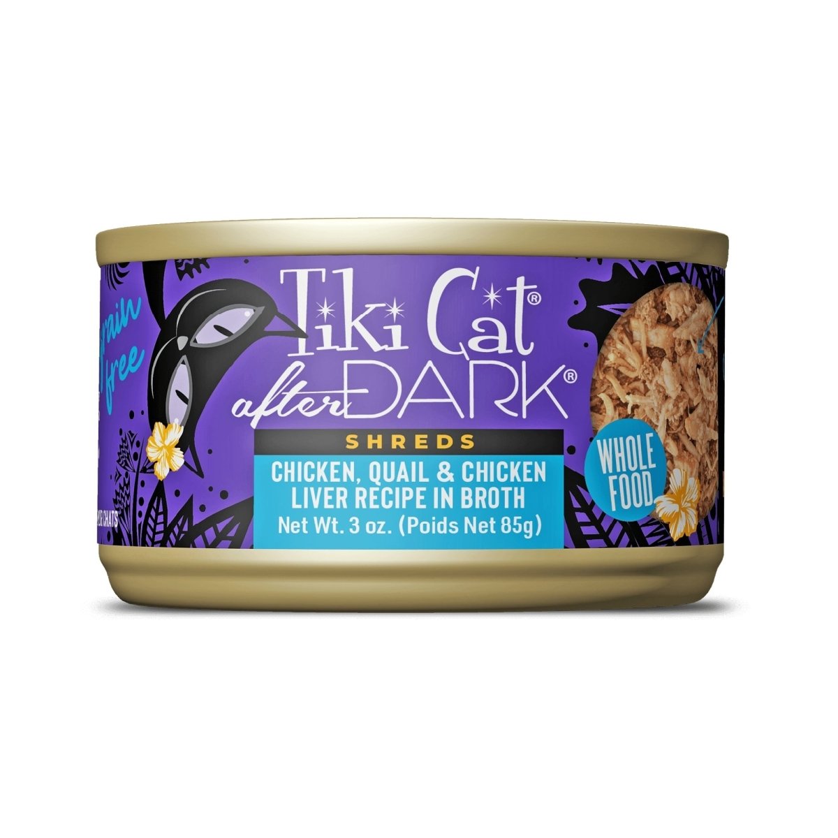 Tiki Pet Cat After Dark Shreds Chicken & Quail 3oz. (Case of 12) - Pets Perfect
