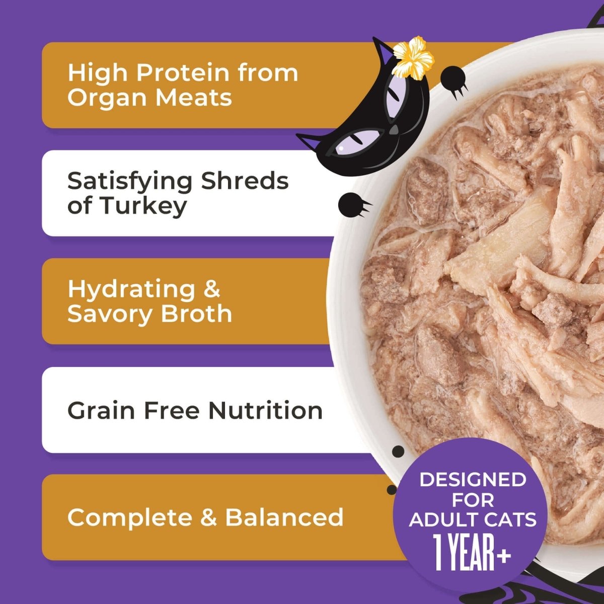 Tiki Pet Cat After Dark Shreds Turkey & Turkey Liver 3oz. (Case of 12) - Pets Perfect