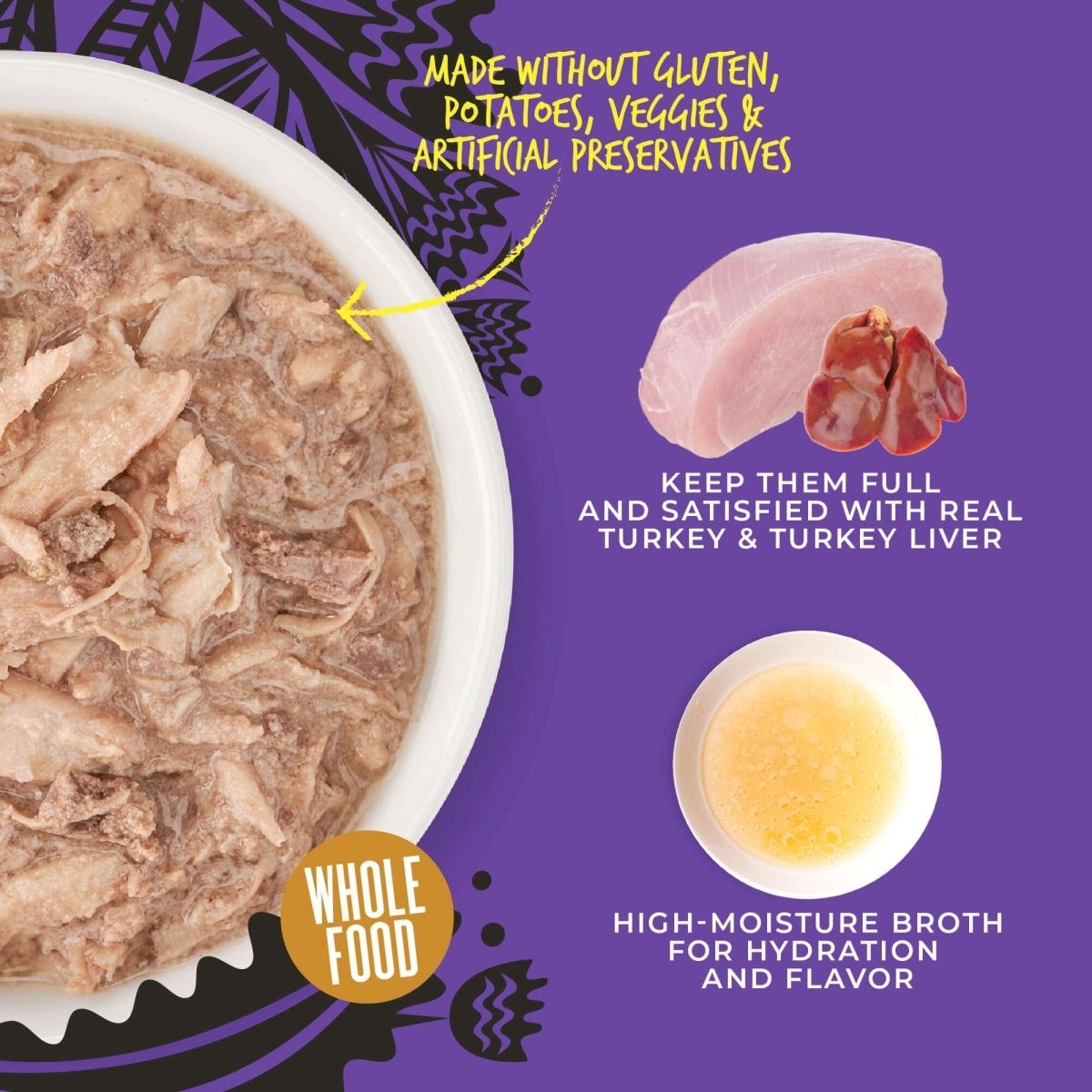 Tiki Pet Cat After Dark Shreds Turkey & Turkey Liver 3oz. (Case of 12) - Pets Perfect