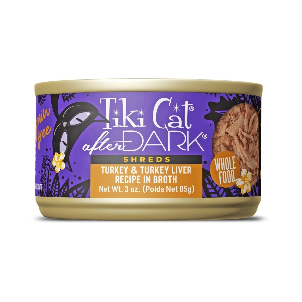 Tiki Pet Cat After Dark Shreds Turkey & Turkey Liver 3oz. (Case of 12) - Pets Perfect