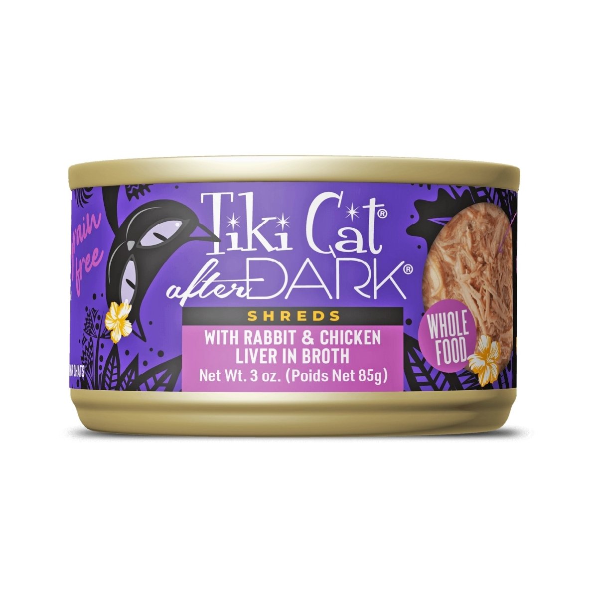 Tiki Pet Cat After Dark Shreds Rabbit & Chicken Liver 3oz. (Case of 12) - Pets Perfect