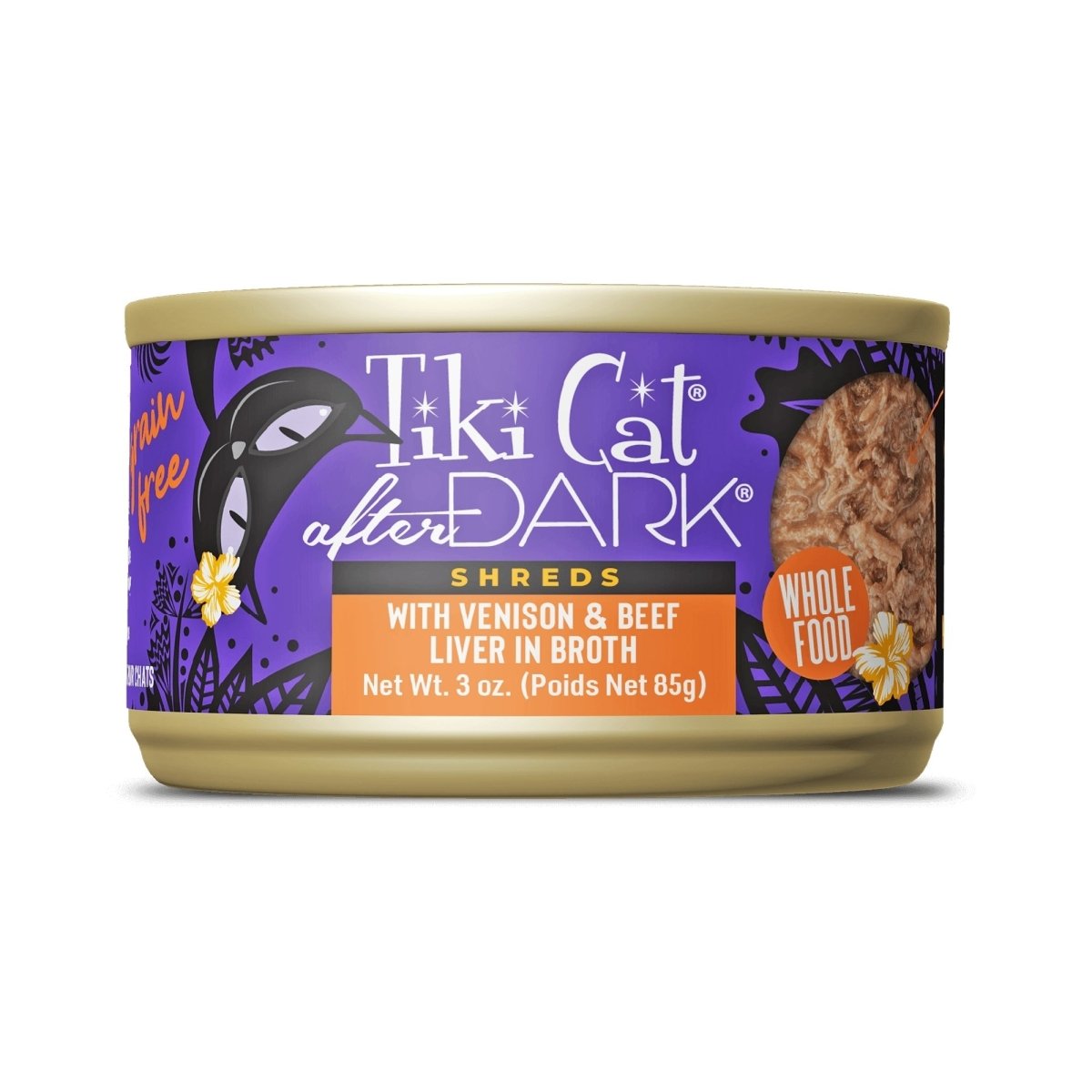 Tiki Pet Cat After Dark Shreds Venison & Beef Liver 3oz. (Case of 12) - Pets Perfect