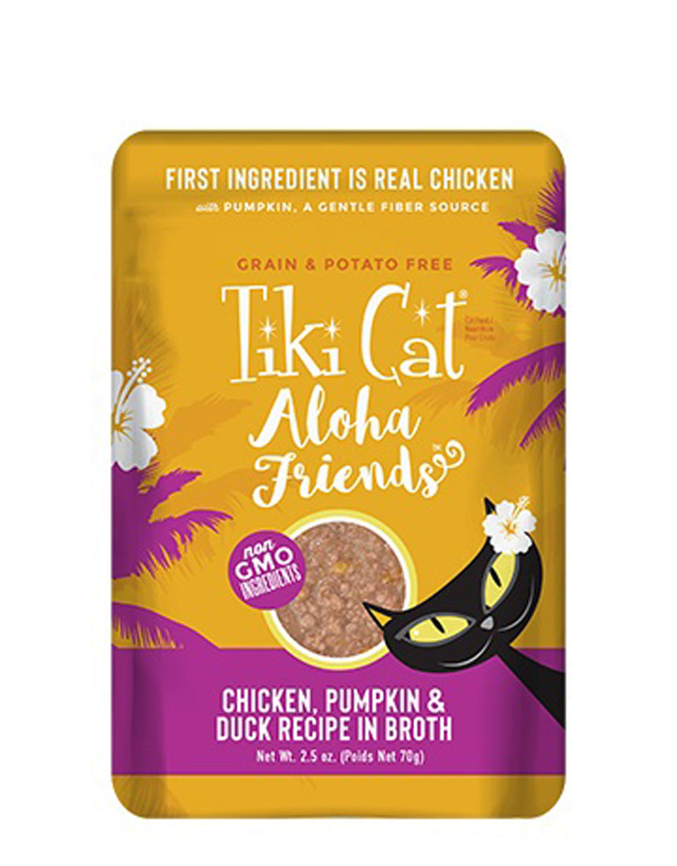 Tiki Pets Aloha Friends Wet Cat Food - Chicken, Pumpkin and Duck in Broth, 2.5 oz, 12 ct