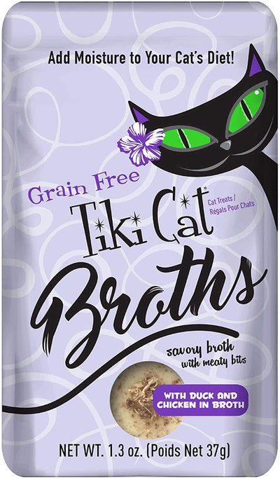 Tiki Pets Cat Broth Duck and Chicken 1.3 oz Pouch 12 ct