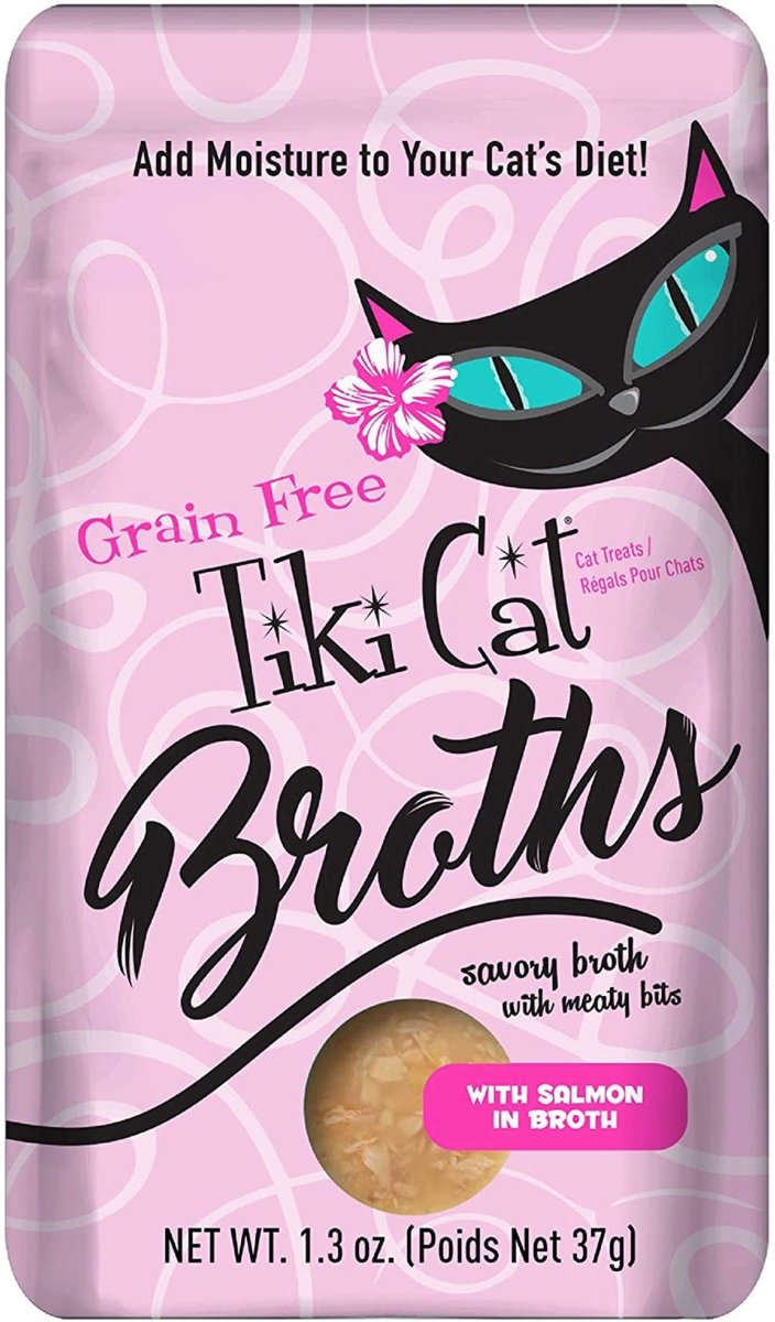Tiki Pets Cat Broth Salmon 1.3oz. Pouch (Case of 12) - Pets Perfect