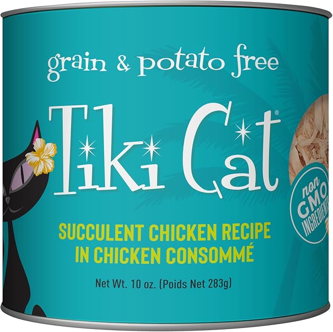 Tiki Cat Puka Puka Luau Shredded Chicken Wet Cat Food, 10 oz, 4 ct