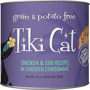 Tiki Pets Koolina Luau Chicken and Egg Wet Cat Food, 10 oz, 4 ct
