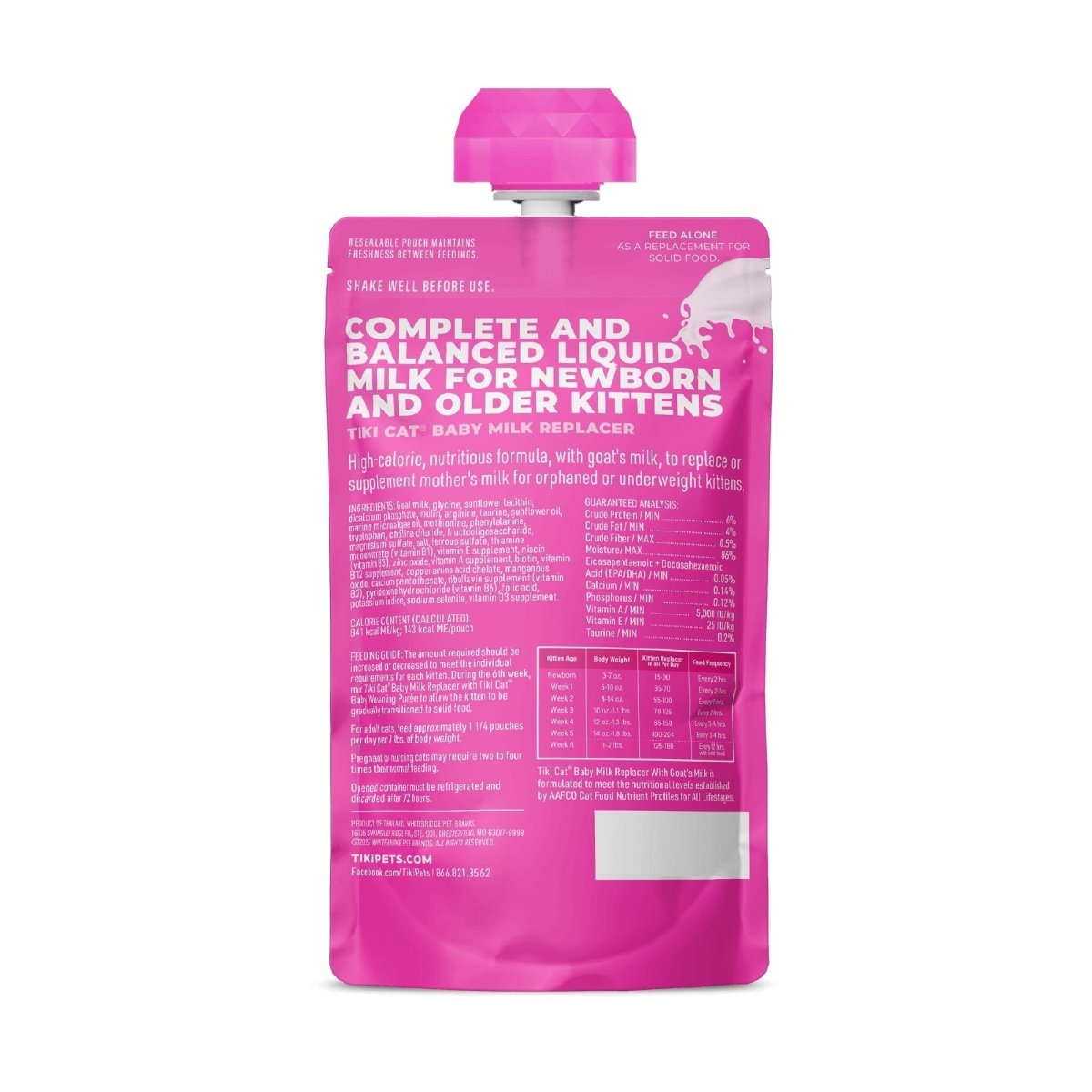 Tiki Pet Cat Milk Replacer Kitten Goat Milk 6oz. (Case of 6) - Pets Perfect
