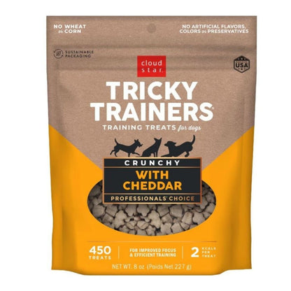Cloud Star Crunchy Tricky Trainers Cheddar Flavor Dog Treats; 8oz. Bag - Pets Perfect
