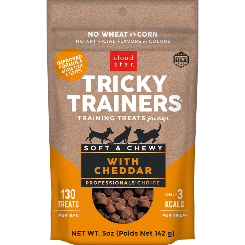 Cloud Star Chewy Tricky Trainers Cheddar Flavor Dog Treats, 5 oz Bag