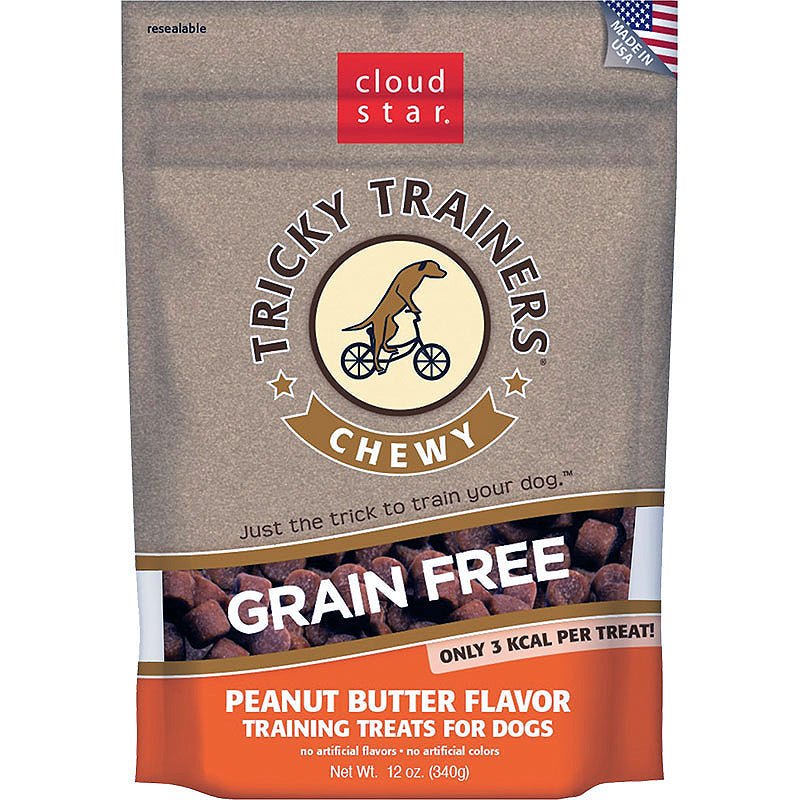 Cloud Star Tricky Trainers Chewy Grain Free Peanut Butter Dog Treats 12 oz - Pets Perfect