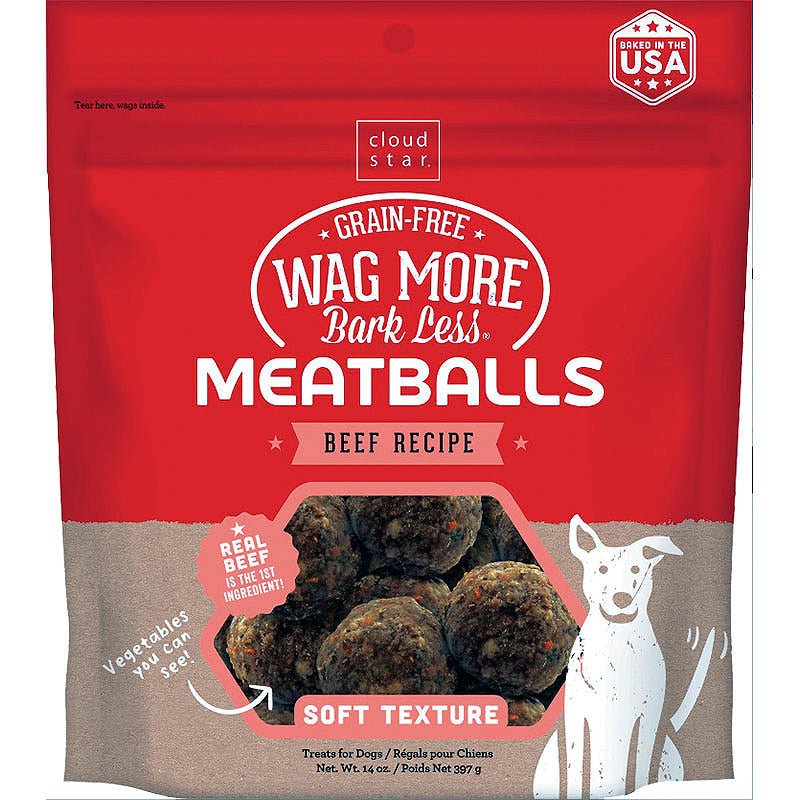 Cloud Star Wagmore Dog Meatball Grain Free Beef 14Oz - Pets Perfect