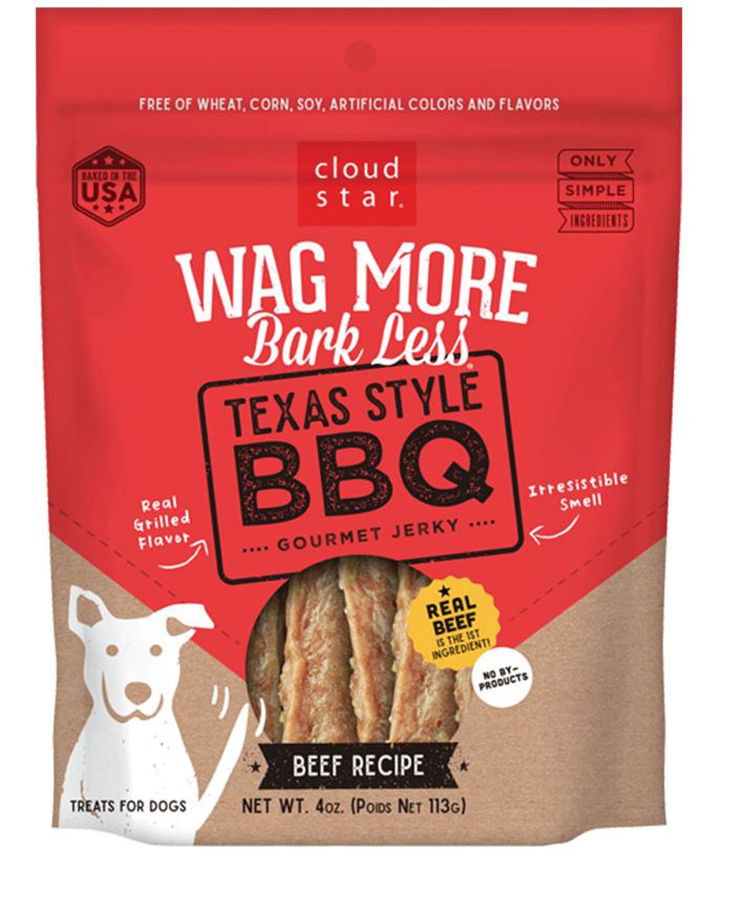 Wag More Bark Less Dog Jerky Grain-Free Texas-Style Bbq 10 oz