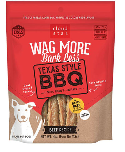 Wag More Bark Less Dog Jerky Grain-Free Texas-Style Bbq 10 oz