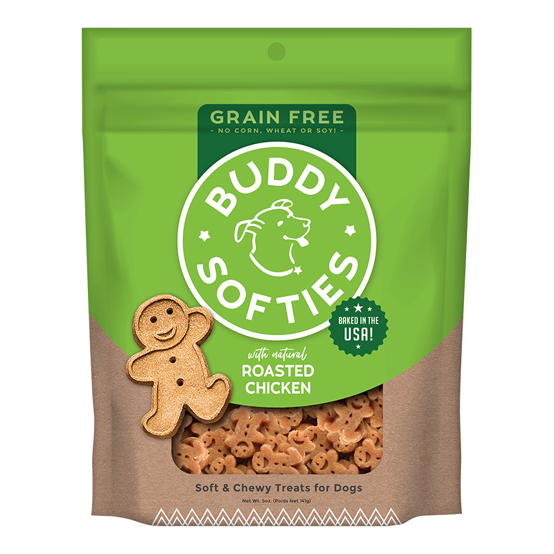 Cloud Star Grain-Free Soft and Chewy Buddy Biscuits With Rotisserie Chicken Dog Treats, 5 oz. Bag