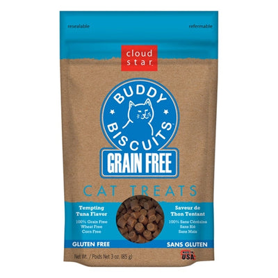 Cloud Star Grain-Free Buddy Biscuits With Tempting Tuna Cat Treats; 3-Oz. Bag