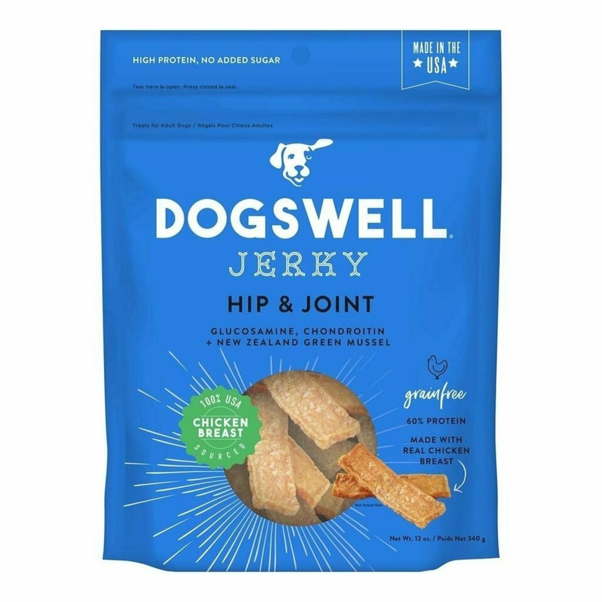 Dogswell Hip & Joint Grain - Free Jerky Dog Treat Regular Chicken 12oz. - Pets Perfect