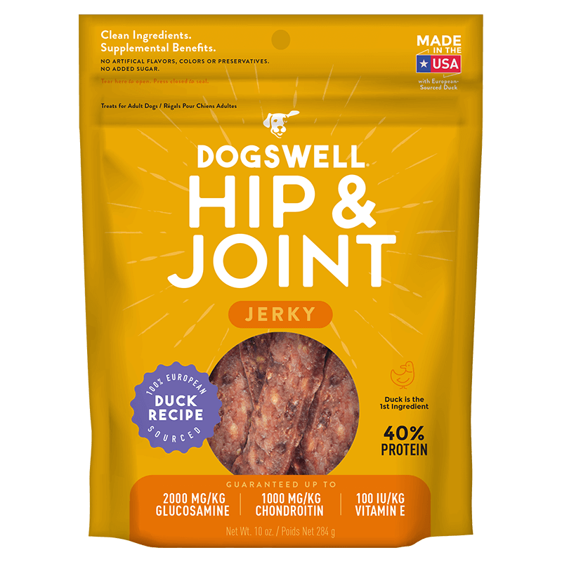 Dogswell Hip & Joint Grain-Free Jerky Dog Treat Regular Duck, 10 oz