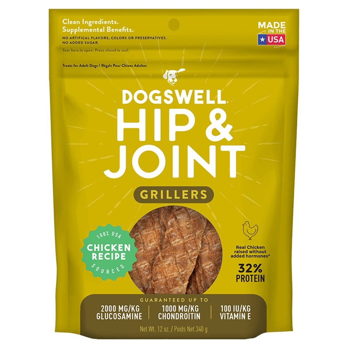 Dogswell Hip & Joint Grillers Grain - Free Chicken Dog Treats 12oz. - Pets Perfect