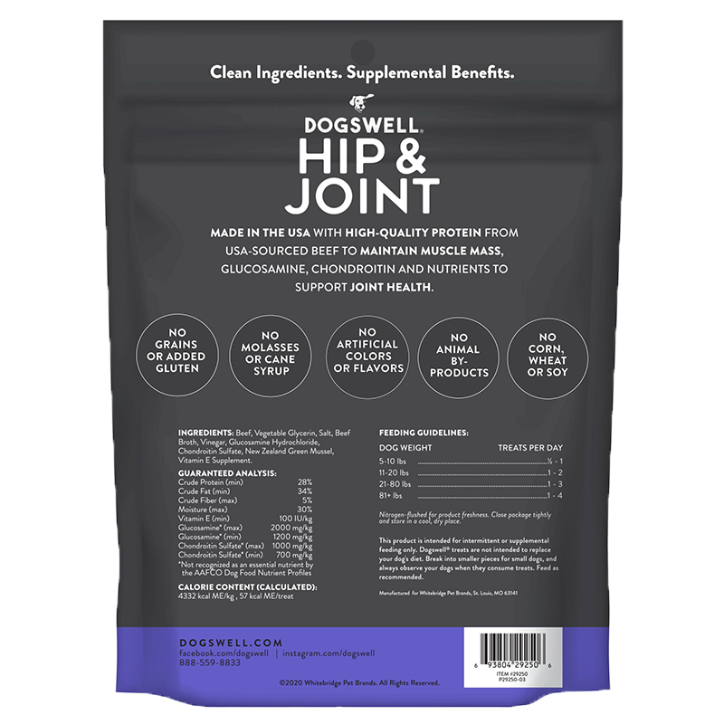 Dogswell Hip & Joint Grain-Free Jerky Dog Treat Regular Beef 10 oz