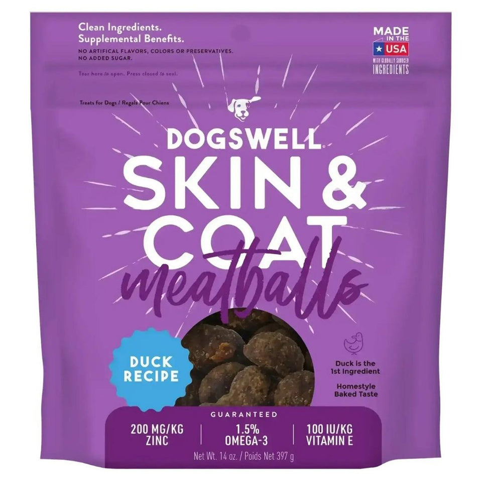 Dogswell Dog Skin & Coat Meatballs Grain-Free Duck, 14 oz