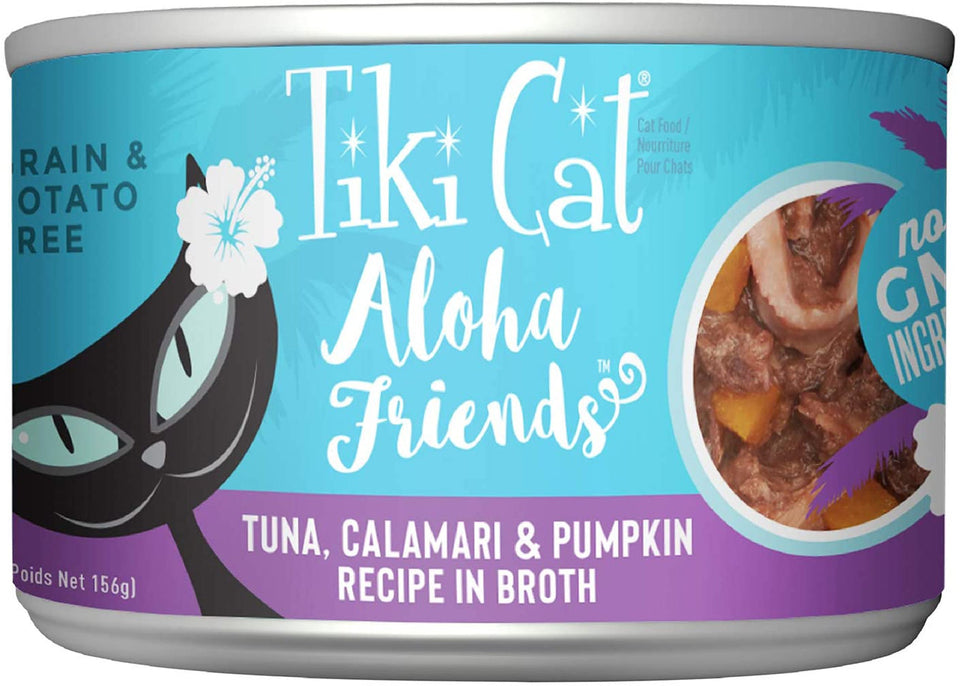 Tiki Pets Aloha Friends Flaked Tuna with Calamari and Pumpkin Wet Cat Food, 5.5 oz, 8 ct