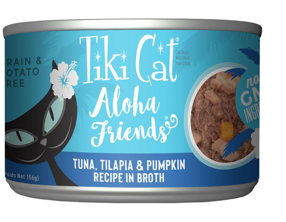 Tiki Pets Aloha Friends Flaked Tuna and Tilapia with Pumpkin Wet Cat Food, 5.5 oz, 8 ct