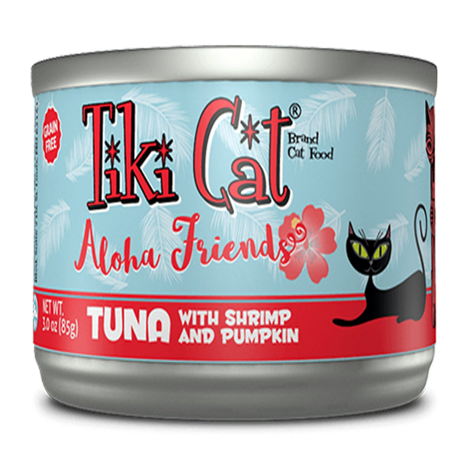 Tiki Pets Aloha Friends Flaked Tuna with Shrimp and Pumpkin Wet Cat Food, 3 oz Pouch 12 ct