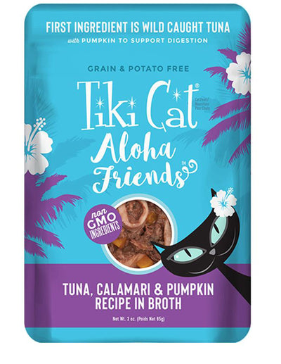 Tiki Pets Aloha Friends Wet Cat Food - Tuna and Calamari in Broth, 3 oz, 12 ct