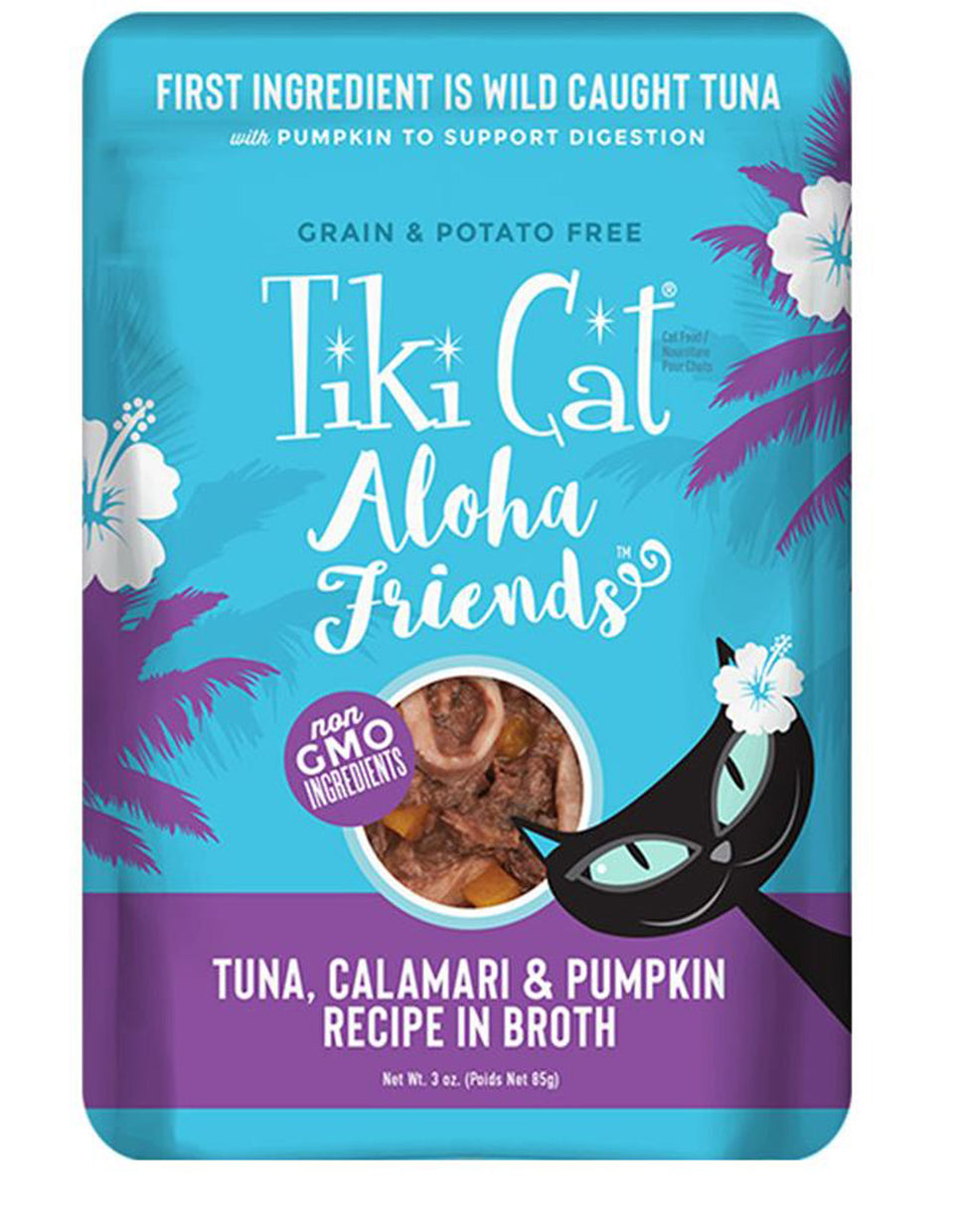 Tiki Pets Aloha Friends Wet Cat Food - Tuna and Calamari in Broth, 3 oz, 12 ct