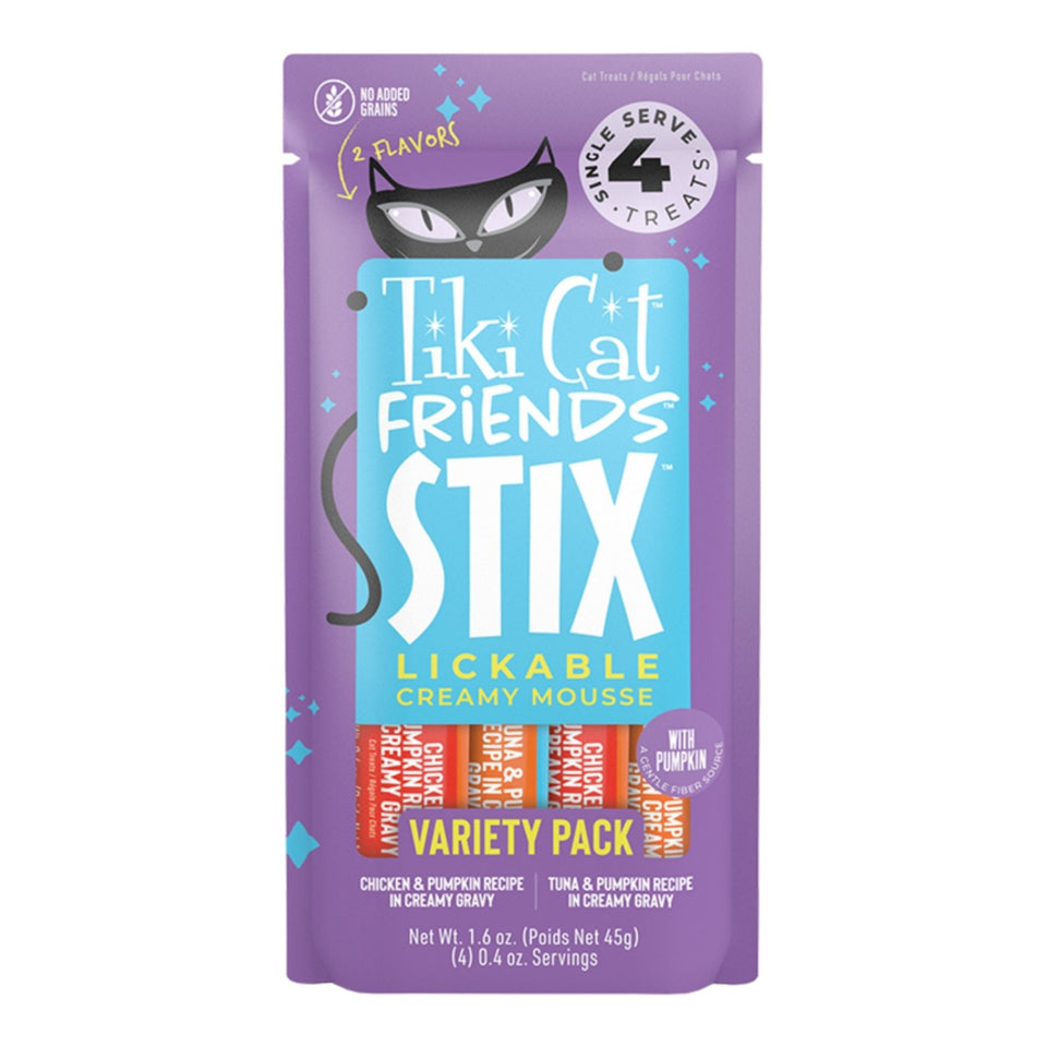 Tiki Pets Cat Friends Stix Variety Pack 1.6oz. Pouch (Case of 12)