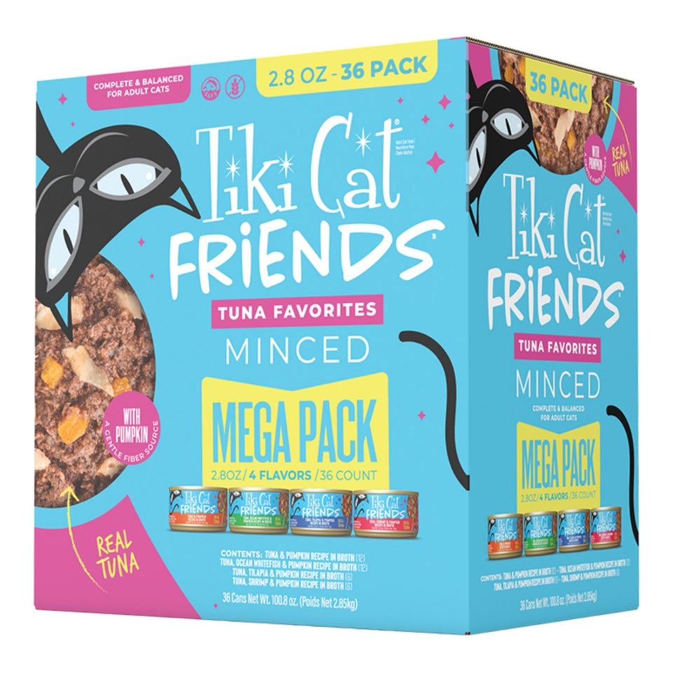 Tiki Pets Cat Friends Minced Tuna Favorites Mega Pack 2.8oz. (Case of 36)