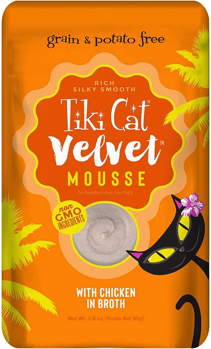 Tiki Pets Cat Velvet Mousse Chicken in Broth 2.8oz. (Case of 12) - Pets Perfect
