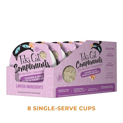 Tiki Cat Complements Chicken & Duck Cat Food Topper, 2.1 oz, 8 ct