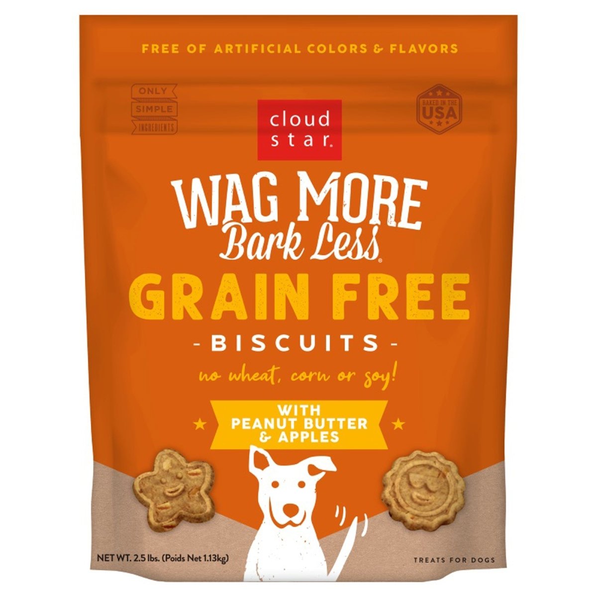 Cloud Star Wagmore Grain - Free Peanut Butter Apple Dog Treats 2.5 lb - Pets Perfect