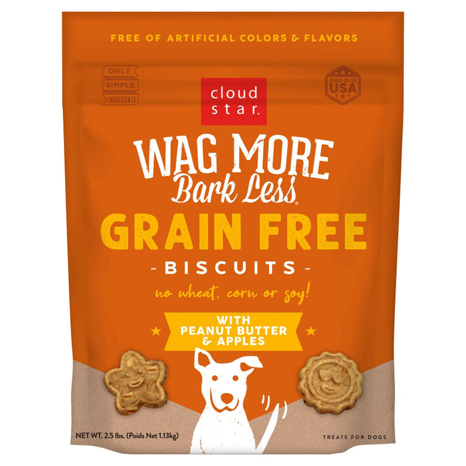 Cloudstar Wag More Dog Grain Free Peanut Butter And Apples 2.5Lb